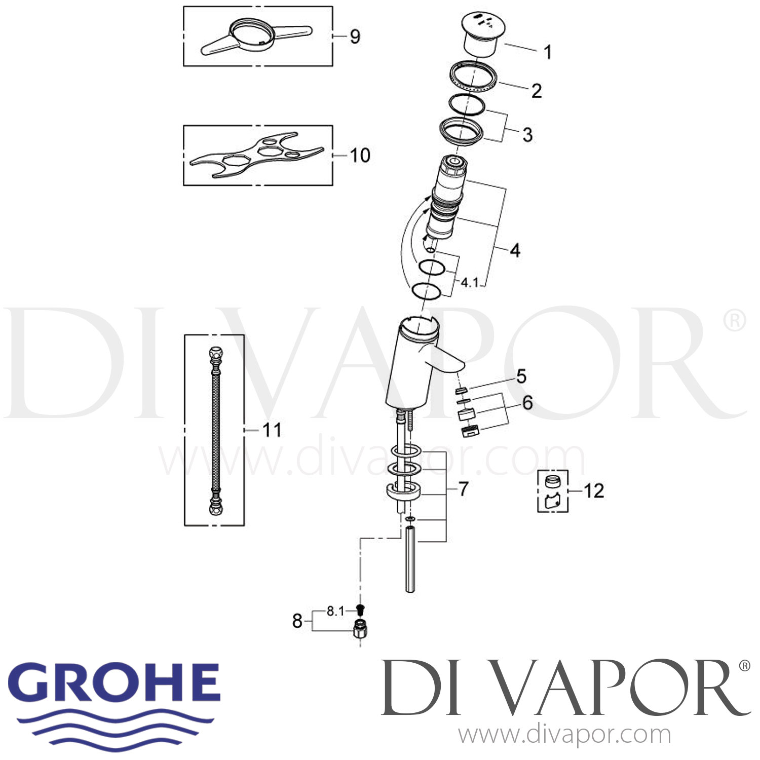 Grohe Contromix Public SelfClosing Basin Tap (1/2 Inch) 1995 to 2012